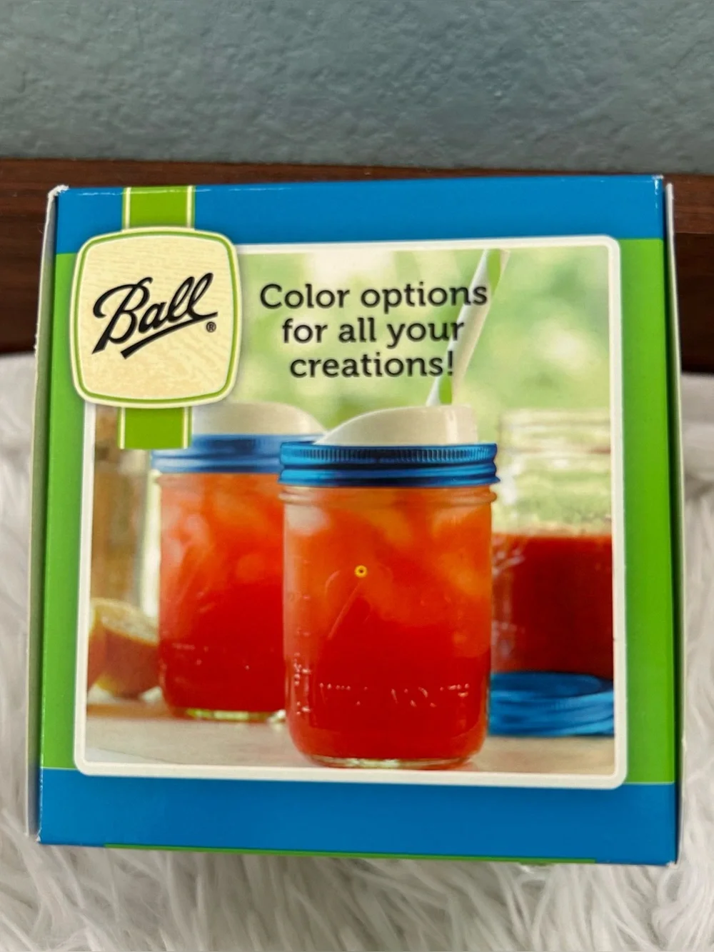 Ball Collection Elite Color Series Blue Wide Mouth Lids and Bands Set of 6 NEW
